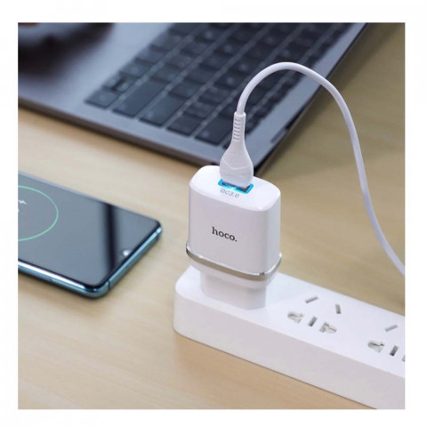 Мережевий зарядний пристрій Hoco 18W USB (white) Мережевий зарядний пристрій Hoco 18W USB (white)